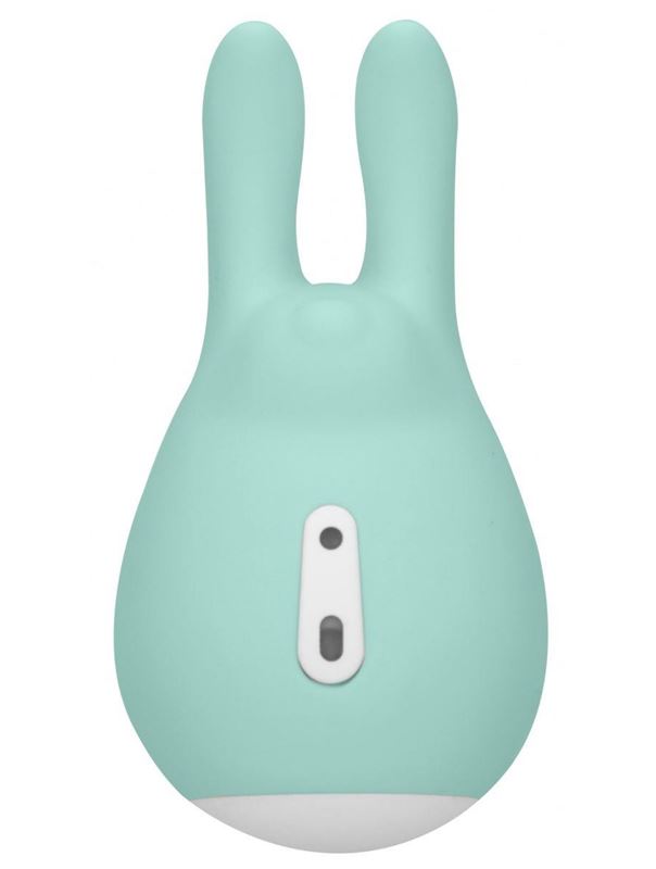 Зеленый клиторальный стимулятор Love Bunny с ушками - 9,5 см.