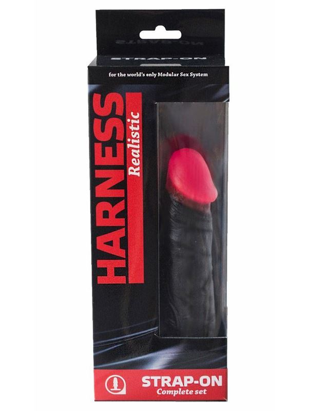 Женский страпон Harness Realistic с розовой головкой (16,5 см)