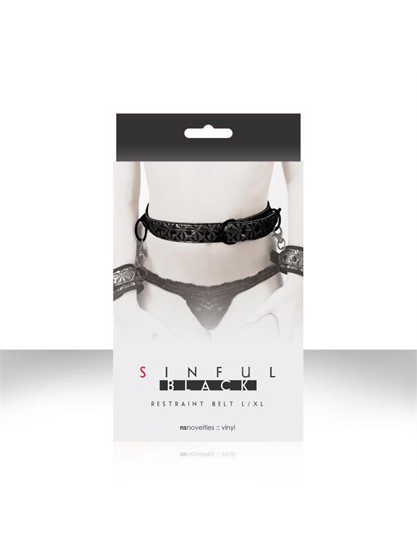 Чёрный пояс для фиксации Sinful Black Restraint Belt Large