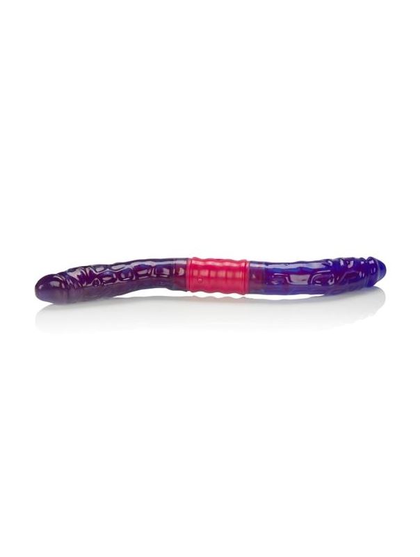 Фиолетовый двухсторонний гнущийся вибратор Dual Vibrating Flexi-Dong (38 см)