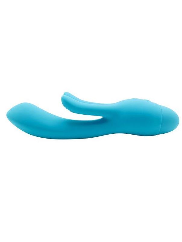 Голубой вибратор INDULGENCE Frolic Bunny (18,5 см)