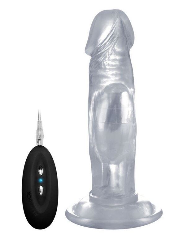 Прозрачный вибратор-реалистик Vibrating Realistic Cock 6 - 15 см.