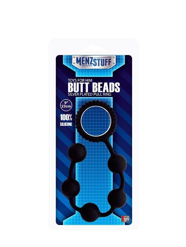 Чёрный анальные шарики MENZSTUFF - BUTT BEADS (23 см)