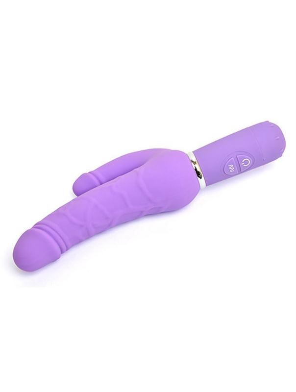 Фиолетовый вибратор Levina Double Penis (21,5 см)