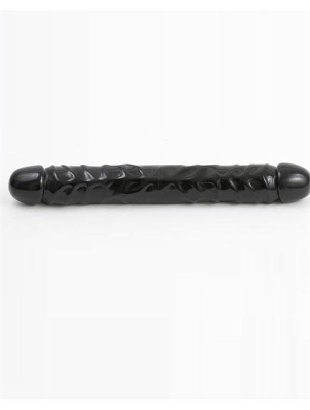 Черный двухголовый фаллоимитатор Jr. Veined Double Header 12" Bender (30,5 см)