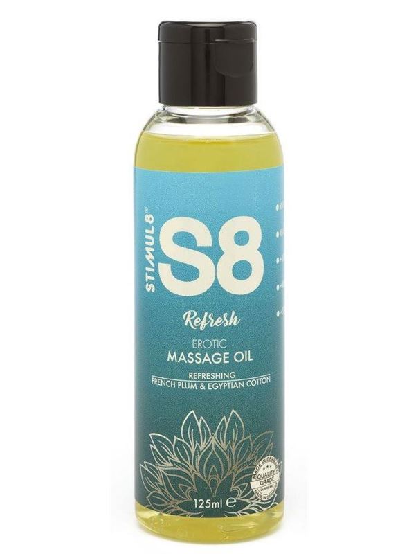Массажное масло S8 - Massage Oil Refresh с ароматом сливы и хлопка (125 мл)