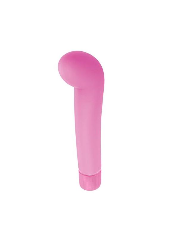 Розовый вибростимулятор для G-точки G-PLEASURE STYM SILICONE - 12,5 см.