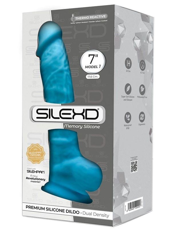 Голубой фаллоимитатор 7" Model 1 Premium Silicone Dildo (17,6 см)