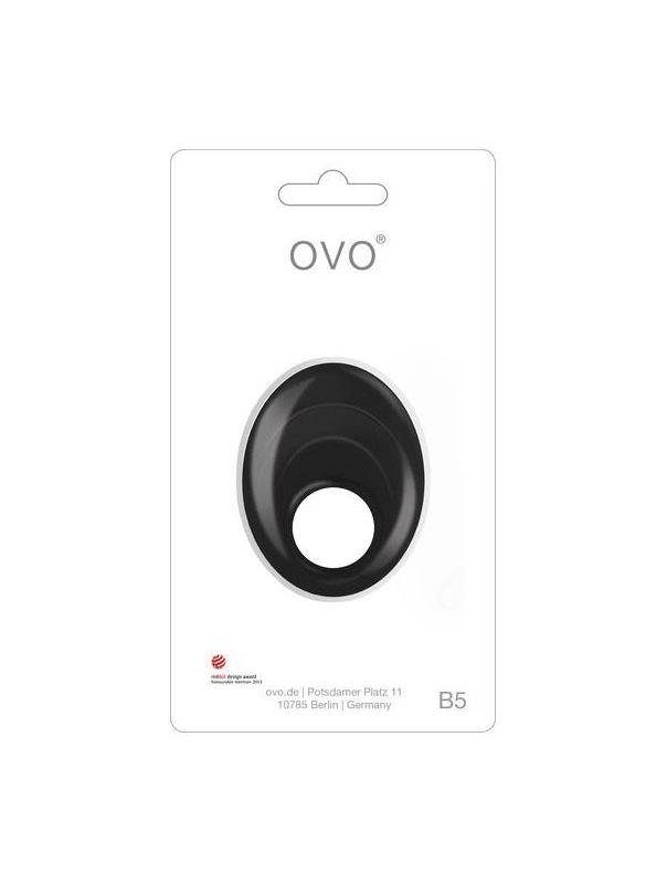 Черное эрекционное кольцо с вибрацией OVO B5