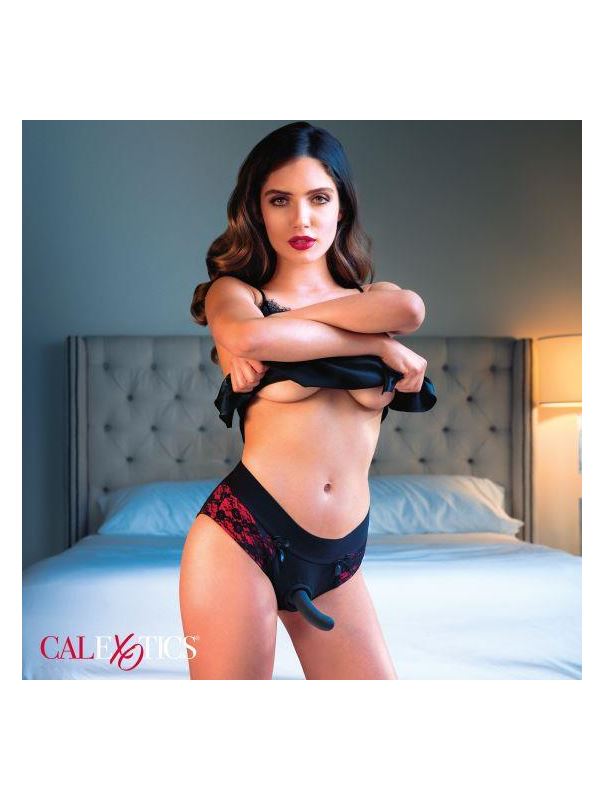 Трусики с доступом и съемной насадкой Crotchless Pegging Panty Set S/M