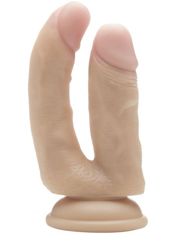 Телесный анально-вагинальный фаллоимитатор Realistic Double Cock 6,5 Inch - 16,5 см.