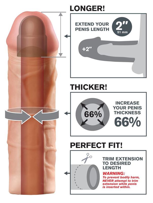 Телесная насадка Mega 2 Extension - 20 см.