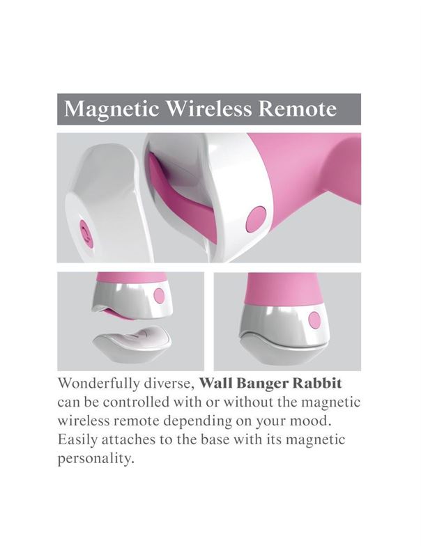 Розовый вибратор кролик со съемной присоской Wall Banger Rabbit (19,9 см)
