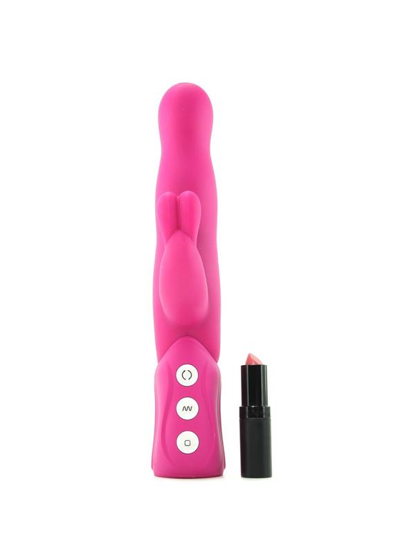 Розовый хай-тек вибромассажер iVibe Select iRabbit - 26 см.