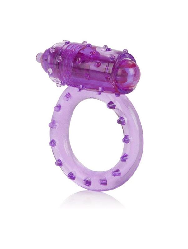 Фиолетовое эрекционное кольцо с вибрацией One Touch Nubby