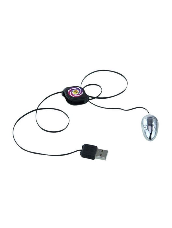 Серебристое виброяйцо с USB-питанием