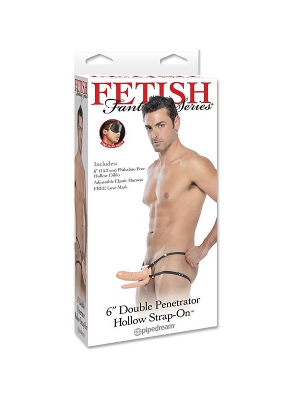 Фаллопротез двойное проникновение Double Penetrator HollowStrap-On (17 см)