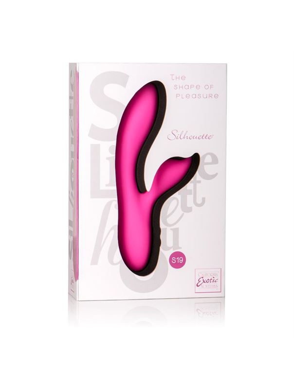 Розовый вибромассажер с лепестком для стимуляции клитора Silhouette S19