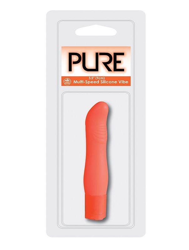 Оранжевый мини-вибратор PURE 3.5INCH VIBRATOR ORANGE - 9 см.