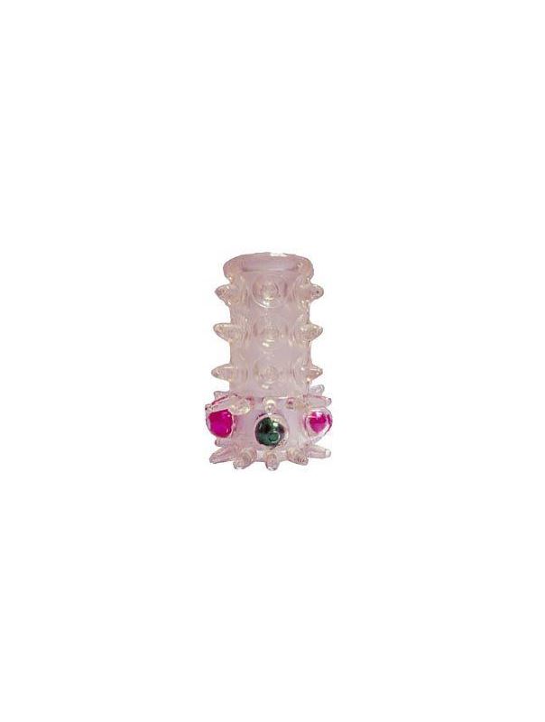 Нежная насадка на пенис с шариками и шипами JAPANESE CULTURE PEARL TICKLER RING