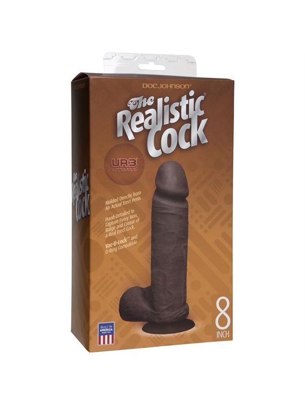 Темнокожий фаллоимитатор The Realistic Cock ULTRASKYN (20,57см)
