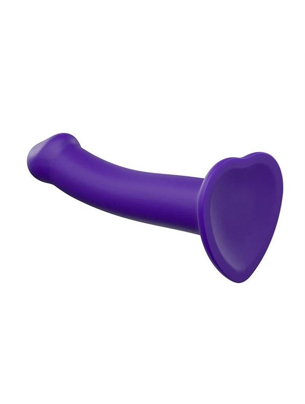 Фиолетовый фаллоимитатор-насадка Strap-On-Me Dildo Dual Density - размер M (18 см)
