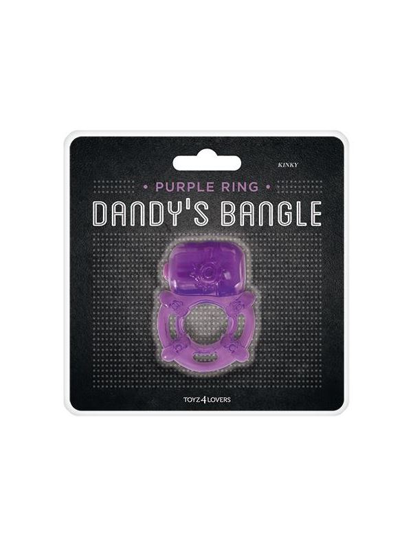 Фиолетовое эрекционное виброкольцо VIBRATING COCK RING KINKY