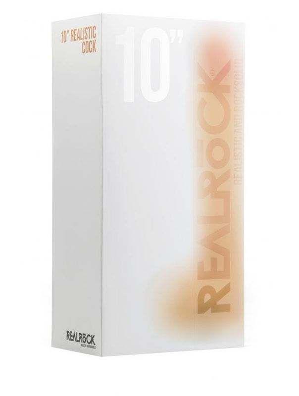 Телесный фаллоимитатор Realistic Cock 10 With Scrotum - 27 см.