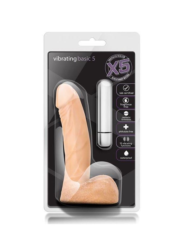 Телесный вибратор реалистик со съемной вибропулей X5 Vibrating Basic 5 (14 см)