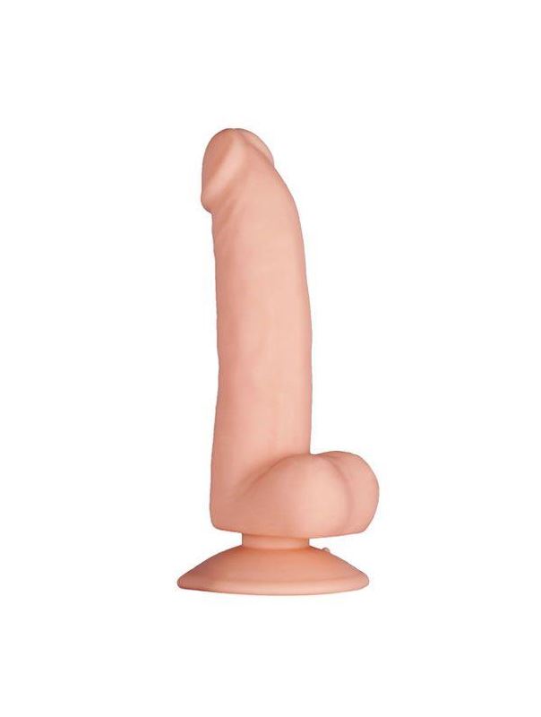 Телесный фаллоимитатор с подошвой-присоской PURRFECT SILICONE DELUXE DONG 6.5INCH - 17 см.