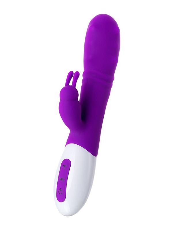 Фиолетовый вибратор JOS TATY с пульсирующими шариками (21,5 см)