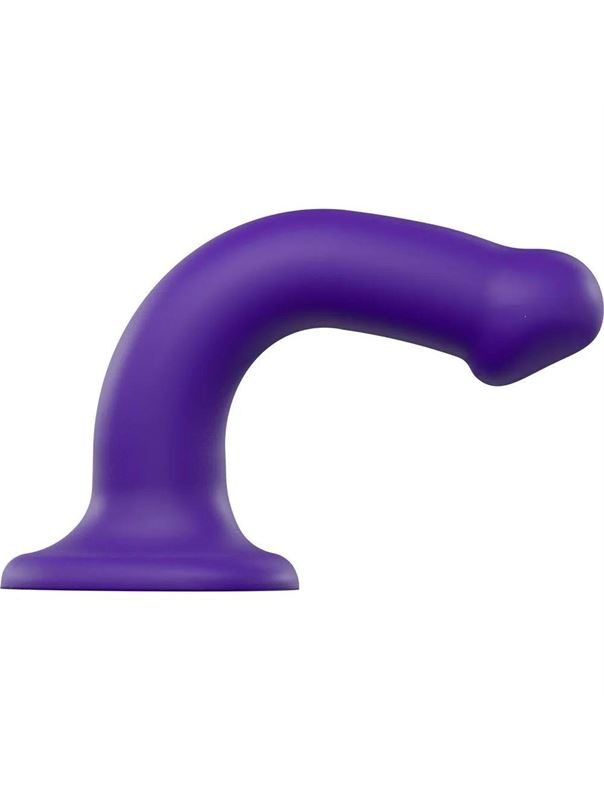 Фиолетовый фаллоимитатор-насадка Strap-On-Me Dildo Dual Density - размер M (18 см)