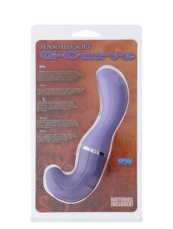 Фиолетовый вибромассажер стимулятор SENSUALLY SOFT G-CURVE (15,5 см)
