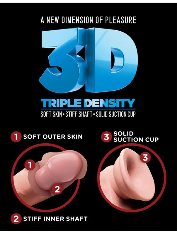 Телесный фаллоимитатор на присоске 8" Triple Density Fat Cock with Balls (24,1 см)