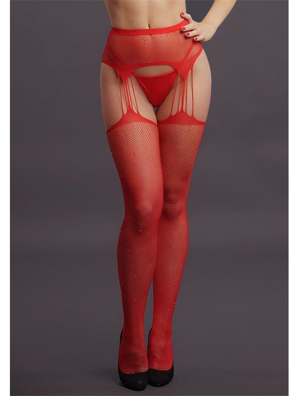 Пикантные чулки Suspender Rhinestone Pantyhose