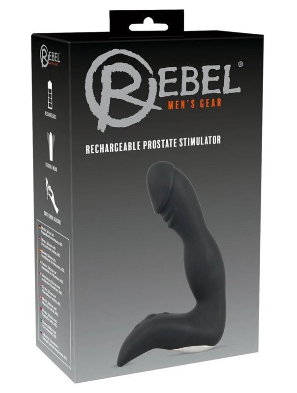 Черный перезаряжаемый вибростимулятор простаты Rechargeable Prostate Stimulator