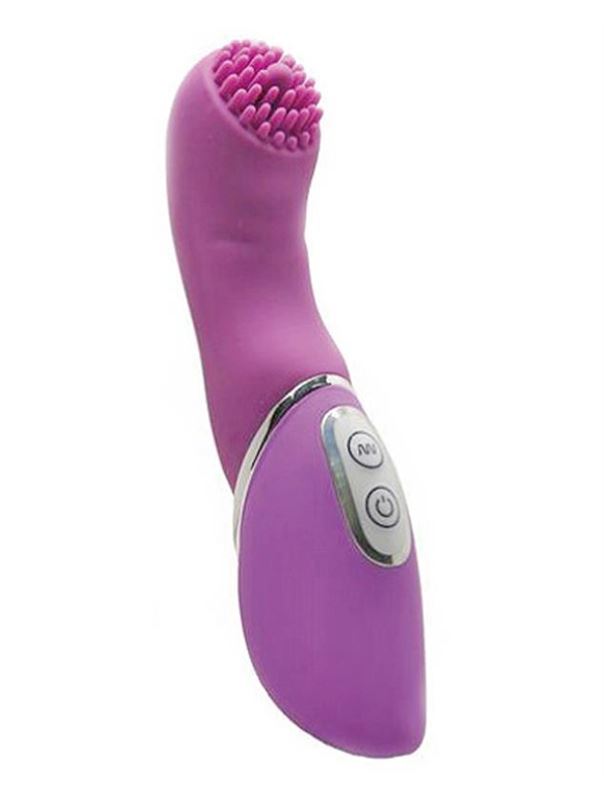 Фиолетовый вибратор точки G с щёточкой DESIRE VIBE (15 см)