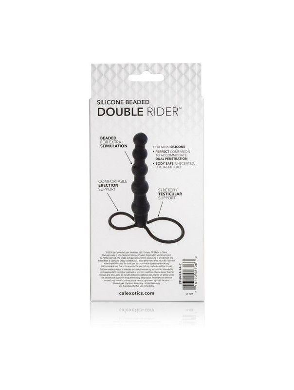 Насадка на пенис для двойного проникновения Silicone Beaded Double Rider (14 см)
