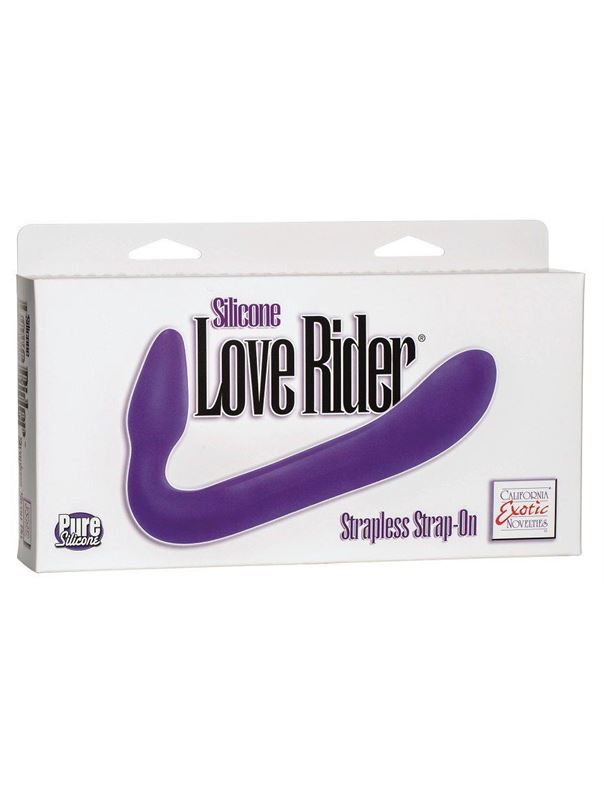 Фиолетовый безремневой страпон из силикона Love Rider Strapless Strap-On - 20,3 см.
