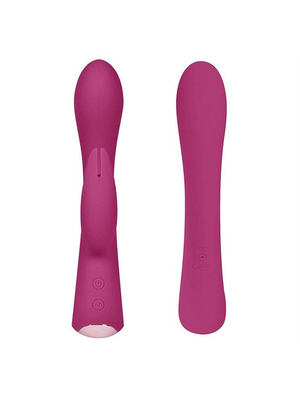 Бордовый вибромассажер-кролик 5" Silicone Bunny Love (19,1 см)