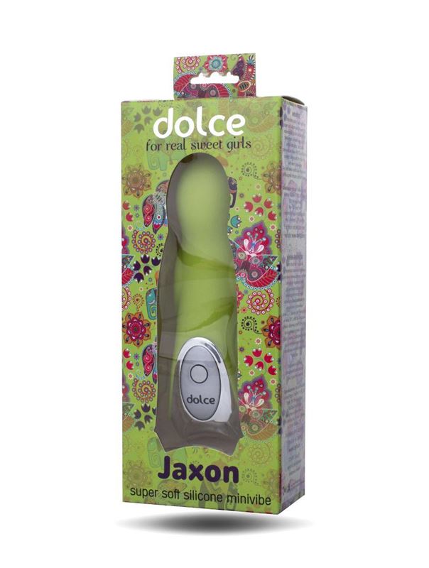 Нежно-зелёный вибратор Dolce Jaxon - 12,5 см.