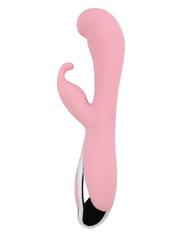 Нежно-розовый вибратор Vertigo Bunny Dream со стимулятором клитора (19 см)