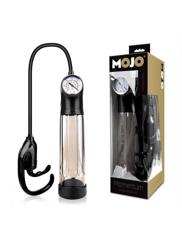 Помпа мужская с манометром Mojo Momentum, силиконовым уплотнителем и механизмом для откачки воздуха