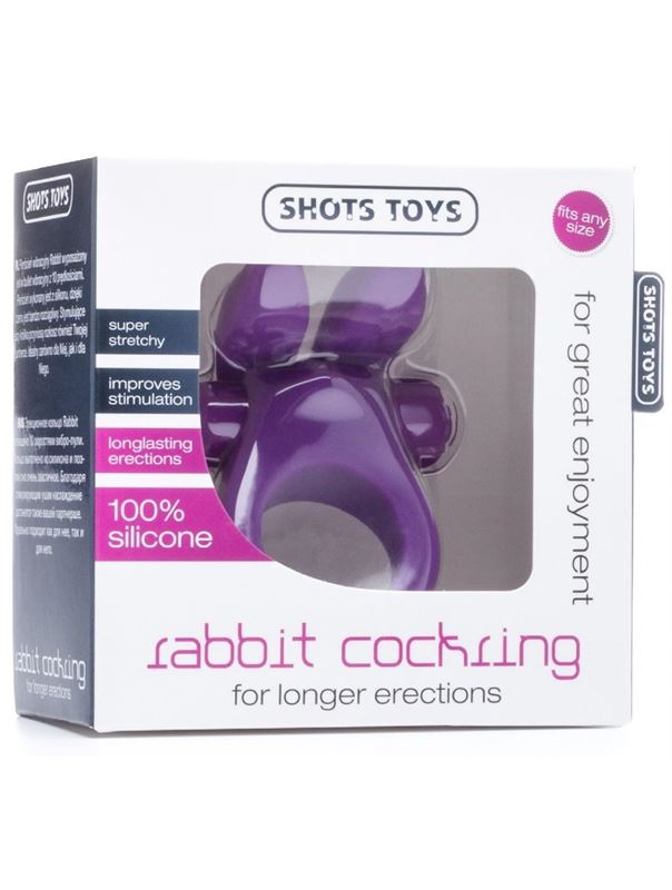 Фиолетовое эрекционное виброкольцо Rabbit Cockring