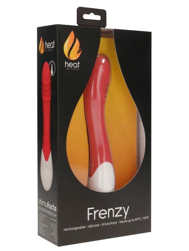 Красный вибратор Frenzy с функцией нагрева (20,8 см)