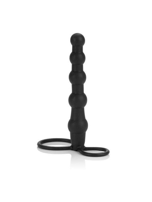 Насадка на пенис для двойного проникновения Silicone Beaded Double Rider (14 см)