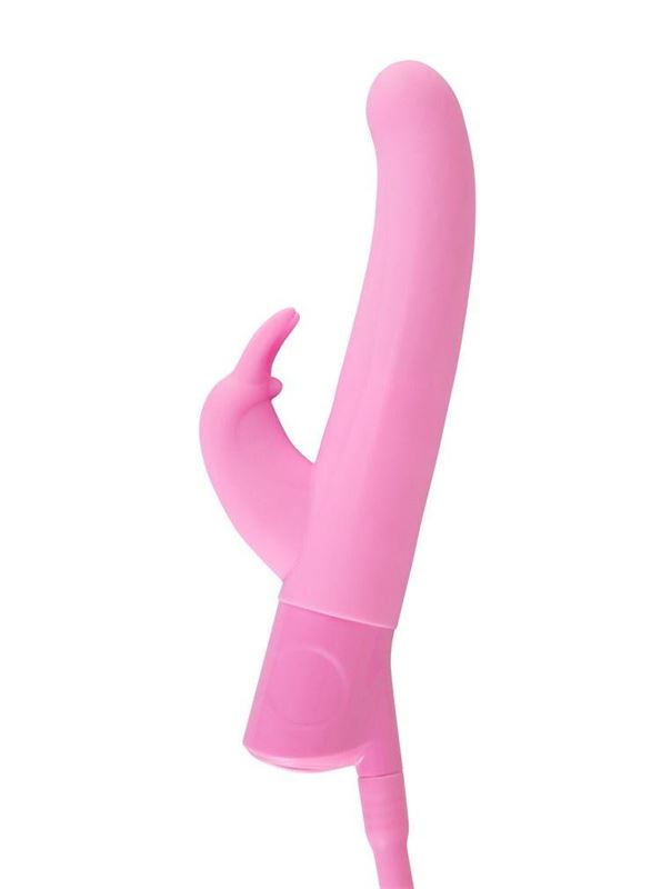 Розовый вибратор с функцией расширения Rosy Bunny - 20 см.
