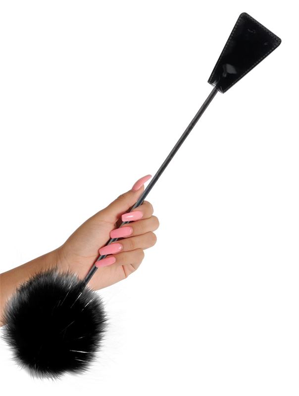 Черный стек Feather Crop с пуховкой на конце (53,3 см)