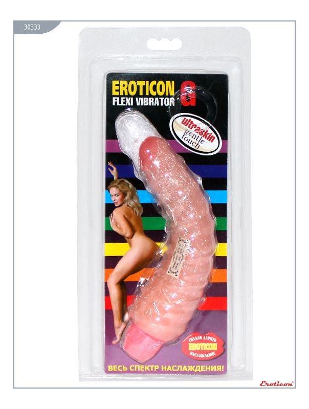 Гнущийся вибратор EROTICON - FLEXI VIBRATOR со спиралевидным рельефом (19,8 см)