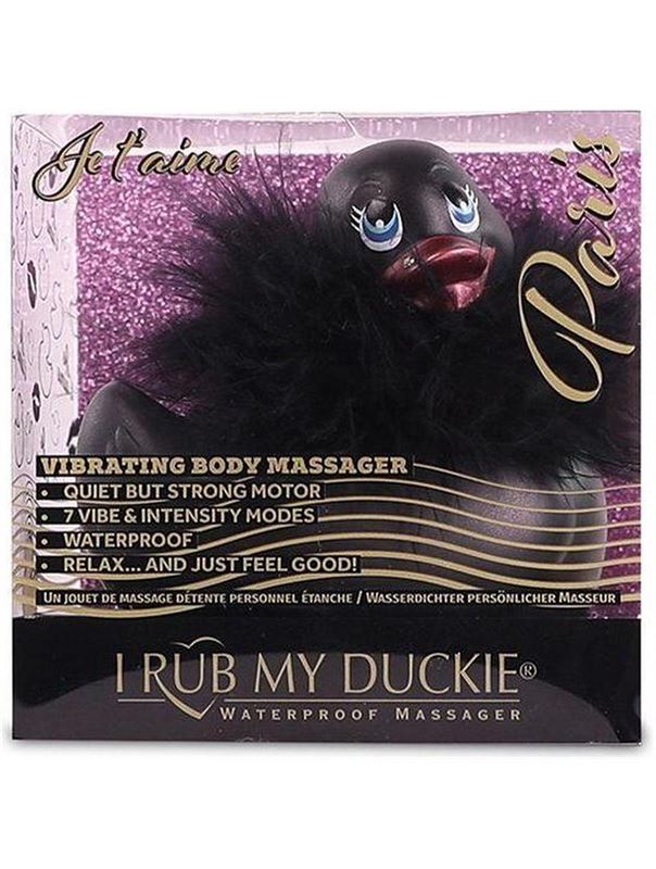 Черный вибратор-уточка I Rub My Duckie 2.0 Paris